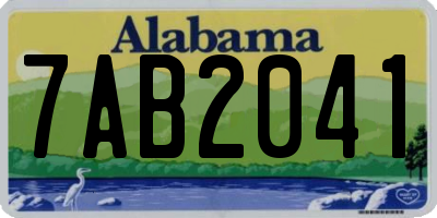AL license plate 7AB2041