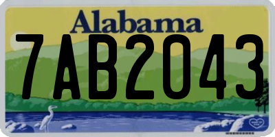 AL license plate 7AB2043