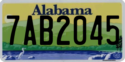 AL license plate 7AB2045