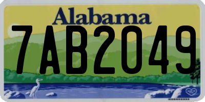AL license plate 7AB2049