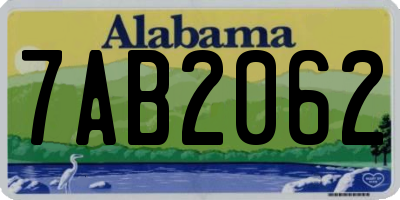 AL license plate 7AB2062