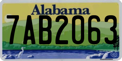 AL license plate 7AB2063