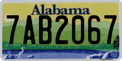 AL license plate 7AB2067