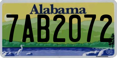 AL license plate 7AB2072
