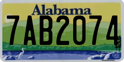AL license plate 7AB2074