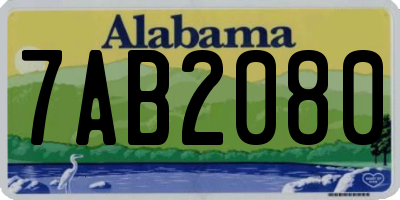 AL license plate 7AB2080