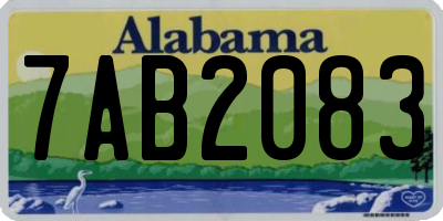 AL license plate 7AB2083