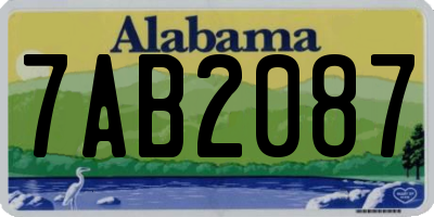 AL license plate 7AB2087