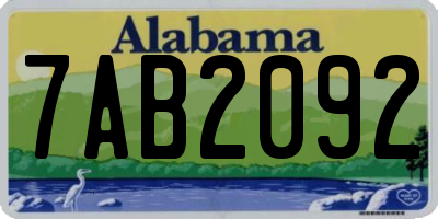 AL license plate 7AB2092