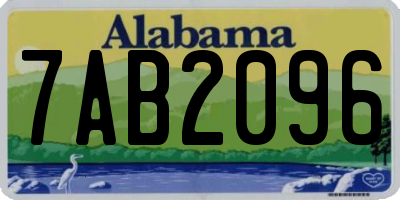 AL license plate 7AB2096