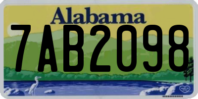 AL license plate 7AB2098