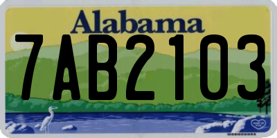 AL license plate 7AB2103
