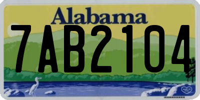 AL license plate 7AB2104
