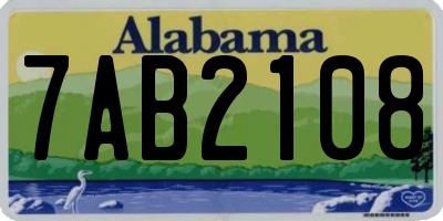 AL license plate 7AB2108