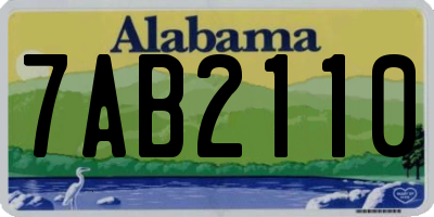 AL license plate 7AB2110