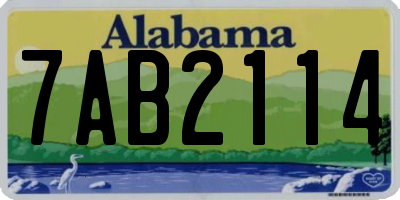 AL license plate 7AB2114