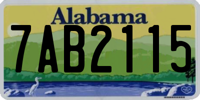 AL license plate 7AB2115