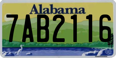 AL license plate 7AB2116