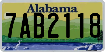 AL license plate 7AB2118
