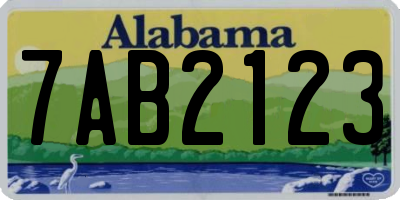 AL license plate 7AB2123
