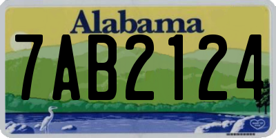 AL license plate 7AB2124