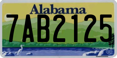 AL license plate 7AB2125