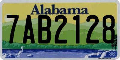 AL license plate 7AB2128