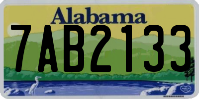 AL license plate 7AB2133