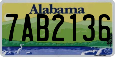 AL license plate 7AB2136