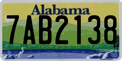 AL license plate 7AB2138