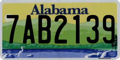 AL license plate 7AB2139