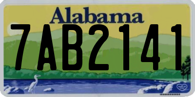 AL license plate 7AB2141