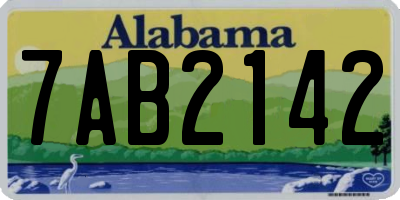 AL license plate 7AB2142