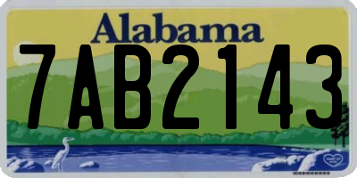AL license plate 7AB2143