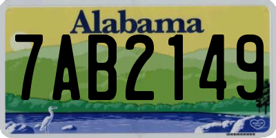 AL license plate 7AB2149