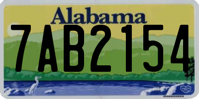 AL license plate 7AB2154
