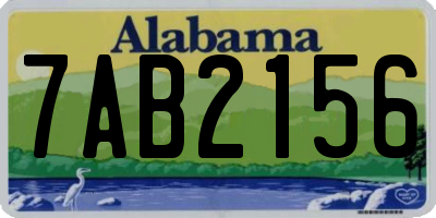 AL license plate 7AB2156