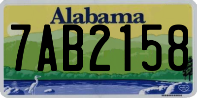 AL license plate 7AB2158