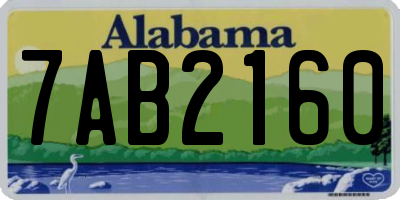 AL license plate 7AB2160
