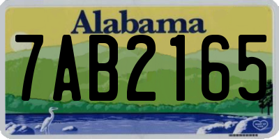 AL license plate 7AB2165
