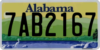 AL license plate 7AB2167