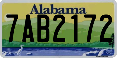 AL license plate 7AB2172
