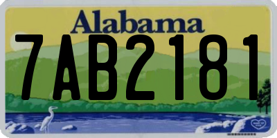 AL license plate 7AB2181