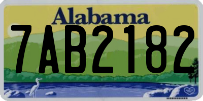 AL license plate 7AB2182