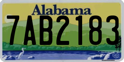 AL license plate 7AB2183