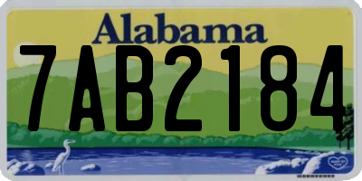 AL license plate 7AB2184