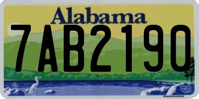 AL license plate 7AB2190