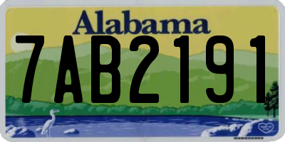 AL license plate 7AB2191