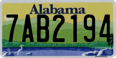 AL license plate 7AB2194