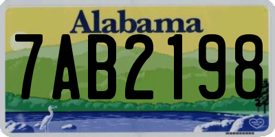AL license plate 7AB2198